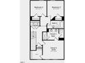 Floorplan of the upper level featuring bedrooms, baths, laundry, and walk-in closet at 437 Rowe Way, Knightdale, NC 27545