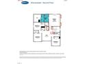 Detailed second floor plan featuring a large owner's suite, loft and four total bedrooms at 416 Barbour Farm Ln, Four Oaks, NC 27524