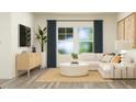 Comfortable living room features a stylish sofa, modern decor, and large windows that let in plenty of natural light at 47 Queenstown Dr, Kenly, NC 27542