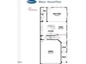 Blayre plan first floor featuring a kitchen, dining, great room, garage, powder room, and porch at 132 Kobus Ct, Garner, NC 27529