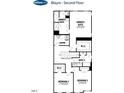 Blayre plan second floor featuring a owner's suite, bathroom, laundry, and two bedrooms at 132 Kobus Ct, Garner, NC 27529