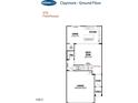 Claymore model first floor plan features kitchen, great room, garage, foyer and porch at 136 Kobus Ct, Garner, NC 27529