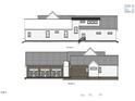 Rear architectural elevation of the home featuring window placements and overall structure at 273 Blufftonwood Dr, Pittsboro, NC 27312