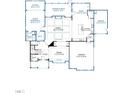 First floor floor plan featuring two garages, kitchen, nook, Gathering, dining, and guest bedroom with bath at 332 Ivy Ridge Rd, Chapel Hill, NC 27516