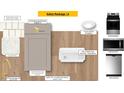Select Kitchen Package 15, showcasing cabinet colors, countertops, sinks, and kitchen appliances at 10523 Brookside Reserve Rd, Raleigh, NC 27614