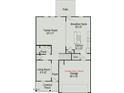 Open-concept first floor plan with a large kitchen and breakfast nook, a Gathering room and a living room at 106 E Victory View. Ter, Smithfield, NC 27577