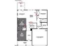 First floor plan features a kitchen, dining area, great room, bedroom, office, and two-car garage at 1233 Dimaggio Dr # 7, Raleigh, NC 27616