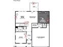 An open-concept floor plan with a study, a two car garage, and stairs leading to the second floor at 1240 Dimaggio Dr # 35, Raleigh, NC 27616