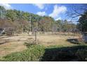 Expansive backyard with mature trees and well-maintained landscaping at 4100 Durham Rd, Raleigh, NC 27614