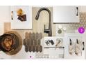 Sample of design choices for flooring, cabinetry, countertops, and other hardware at 249 Beacon Dr, Pittsboro, NC 27312