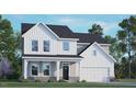 Inviting two-story home featuring white siding, a covered porch, and a spacious garage at 326 Umstead St, Sanford, NC 27330