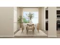 Well-lit dining room with a white table, stylish chairs, and a large window at 140 Hanover Dr, Sanford, NC 27330