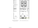 First floor floorplan showing the layout for flex space and 2-bay garage at 1024 Zelkova Lane, Chapel Hill, NC 27517
