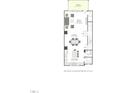 Second floor plan showcasing a great room, dining area, kitchen, powder room, and a deck at 2019 Trident Maple Ln, Chapel Hill, NC 27517