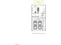 Layout of a first-floor plan with a flex space, storage, 2-bay garage, and porch at 2019 Trident Maple Ln, Chapel Hill, NC 27517