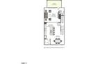 Floor plan rendering of the second floor, including a kitchen, dining area, and great room at 2021 Trident Maple Ln, Chapel Hill, NC 27517