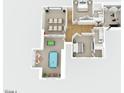 Second floor plan featuring bedrooms, bathrooms, and a recreation room with foosball and pool table at 2410 Carpenter Pond Rd, Raleigh, NC 27613