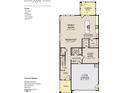 Floor plan of the first floor, showcasing the kitchen, living area, and 2-car garage at 4301 Darius Lane # 28, Fuquay Varina, NC 27526