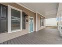 Spacious front porch with gray flooring and white trim, perfect for relaxing at 1012 Holloway St, Durham, NC 27701