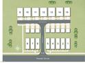Community map displaying lot placements and street names in a residential neighborhood at Lot 12 Grayhaven Pl, Raleigh, NC 27606