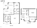 Detailed floor plan showcasing the layout of the first and second floors, including bedrooms, kitchen, and garage at Lot 12 Grayhaven Pl, Raleigh, NC 27606