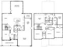 Detailed floor plan showcasing the layout of this home's main and upper levels at 4881 Grosbeak Ct, Mebane, NC 27302