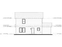 Blueprint of the back view of a two-story house showcasing windows and doors at 605 Wondertown Dr, Dunn, NC 28339