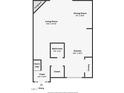 Layout of the first floor including the living room, dining room, kitchen, bathroom, and foyer at 7712 Falcon Rest Cir, Raleigh, NC 27615
