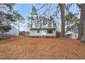 Cozy one-story home with light green siding, windows and mulched landscaping with a tree-covered yard at 809 S Plum St, Durham, NC 27701