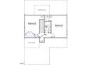 Second-floor plan displaying bedrooms with a shared bathroom and storage space at 235 Meadowbark Bnd # 26, Garner, NC 27529