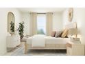 Comfortable bedroom with area rug, a decorative wall hanging, and a window letting in natural light at 406 Queenstown Drive # 24, Kenly, NC 27542