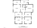 Floor plan showing layout of kitchen, dining room, bedrooms, bathrooms, living room and sunroom at 219 N Richardson Ave, Nashville, NC 27856