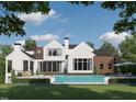 Stunning backyard featuring a pool, patio dining, lounge chairs, and lush landscaping on a sunny day at 5301 Inglewood Ln, Raleigh, NC 27609