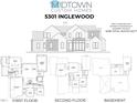 Detailed floor plans showcasing the layout of this luxurious custom home, including all levels from basement to second floor at 5301 Inglewood Ln, Raleigh, NC 27609