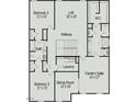 Upstairs floor plan featuring bedrooms, owner's suite, bathroom, loft, laundry, and walk-in closet at 88 E Victory View Ter, Smithfield, NC 27577