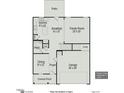 Layout of the first floor showing a kitchen, dining room, and garage at 230 Deodora Ln, Cameron, NC 28326