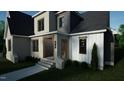 Stylish entryway with brick columns, wood accents, and a well-manicured lawn at 1104 Tobacco Row Ct, Zebulon, NC 27597