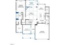 Detailed first-floor layout showcasing the kitchen, Gathering room, study, and primary bedroom at 3184 Armeria Dr, Apex, NC 27502