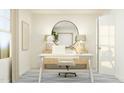 Bright home office setup with stylish desk, comfortable chair, decor, and a door for privacy at 139 Soy Bean Ln, Four Oaks, NC 27524