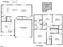 Detailed floor plan showcasing the layout of the first and second floors, including room dimensions at 135 Scenic Rock Dr, Youngsville, NC 27596
