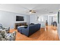 Spacious living room with an open layout flowing into the dining area, perfect for entertaining at 3349 Tarleton W, Durham, NC 27713