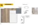 Bathroom design featuring modern vanity, updated sink faucet, and walk-in shower at 120 Gobbler Dr, Smithfield, NC 27577