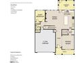 First floor floorplan with 3 beds, 2 baths, Gathering room, kitchen, and 2 car garage at 145 W Crescent Mills Blvd # Homesite 236, Clayton, NC 27520