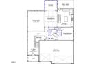 Layout of the house plan showing the kitchen, guest bedroom, and Gathering room at 235 Augusta Pond Way # 161, Raleigh, NC 27603