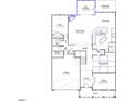 Open-concept first-floor plan with a spacious kitchen, Gathering room, and dining area at 267 N Maple Walk Dr # 217, Garner, NC 27529