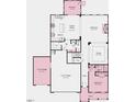 Detailed first-floor layout featuring a kitchen, dining area, sunroom, and two-car garage at 116 Magma Ln, Holly Springs, NC 27540