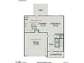 First floor plan featuring a kitchen, breakfast area, Gathering room, garage and covered porch at 209 Deodora Ln, Cameron, NC 28326