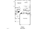 Malbec First Floor plan featuring a 2 bay garage, laundry room, kitchen, and living spaces at 200 Faith Ave, Sanford, NC 27330