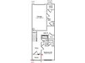 Detailed floorplan of a townhome showcasing bedroom, garage, bathroom, entry, and living spaces at 332 Chesapeak Commons St # 141, Garner, NC 27529