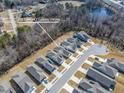 Aerial view of the neighborhood showcasing the home's location and surrounding community at 1413 Buxus Ct, Fuquay Varina, NC 27526